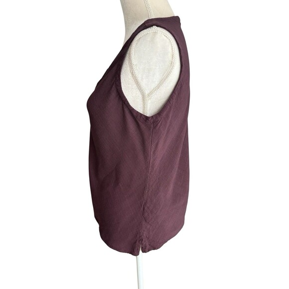 Eileen Fisher Sleeveless Linen Blend Top Women's Size Medium Eggplant Textured - Picture 2 of 14
